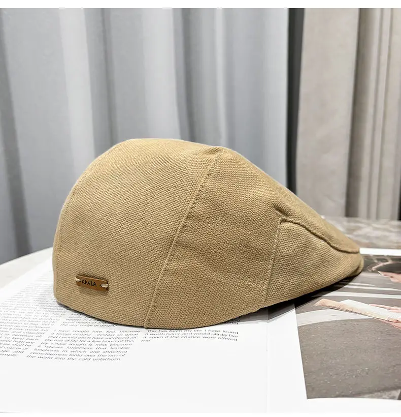 Men's Tan Duckbill Beret Cap Summer Wear — feature 24