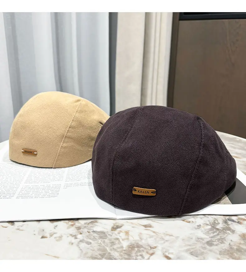 Men's Tan Duckbill Beret Cap Summer Wear — feature 25