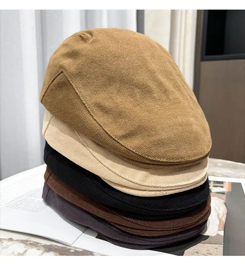Men's Tan Duckbill Beret Cap Summer Wear — feature 27