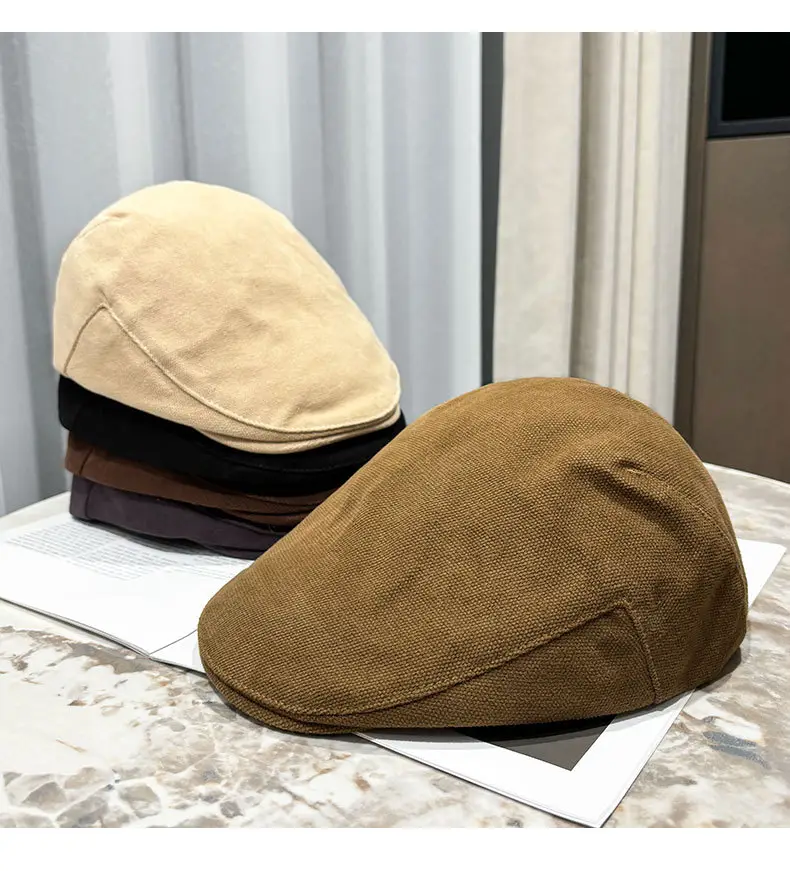 Men's Tan Duckbill Beret Cap Summer Wear — feature 28
