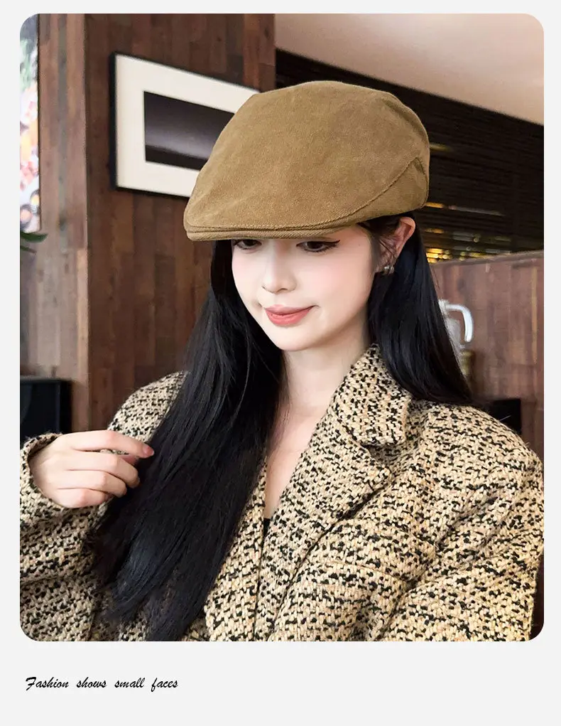 Men's Tan Duckbill Beret Cap Summer Wear — feature 5