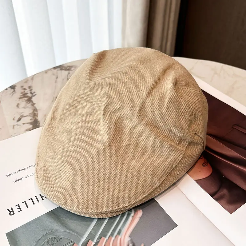 Men's Tan Duckbill Beret Cap Summer Wear - Image 2