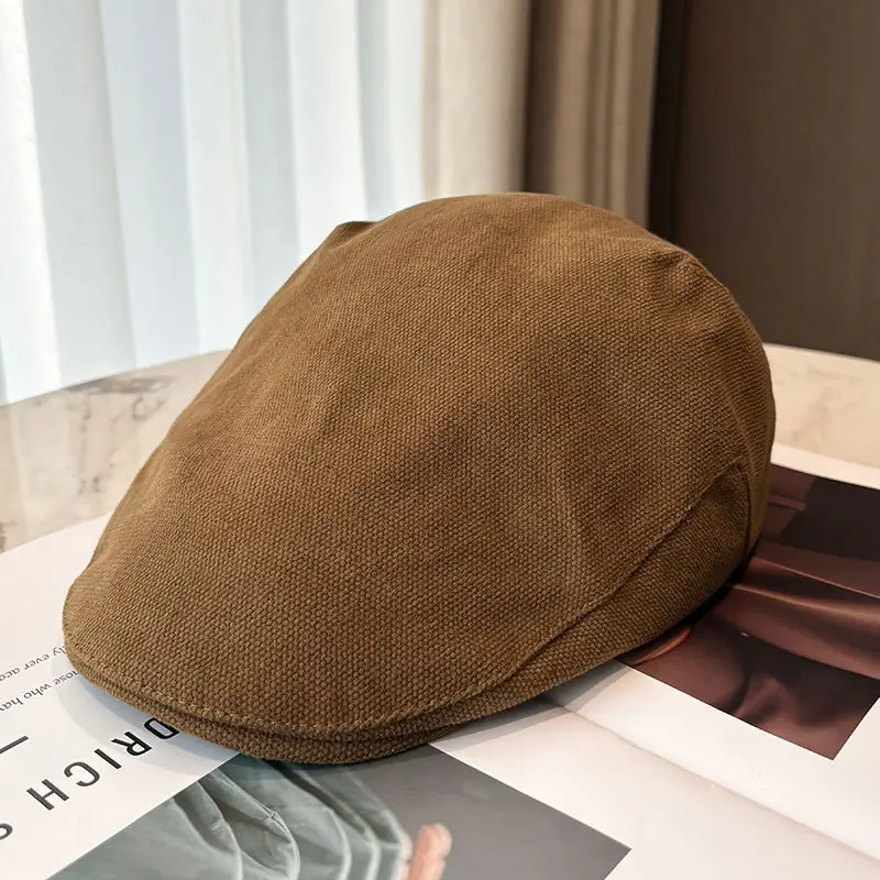 Men's Tan Duckbill Beret Cap Summer Wear - Image 3