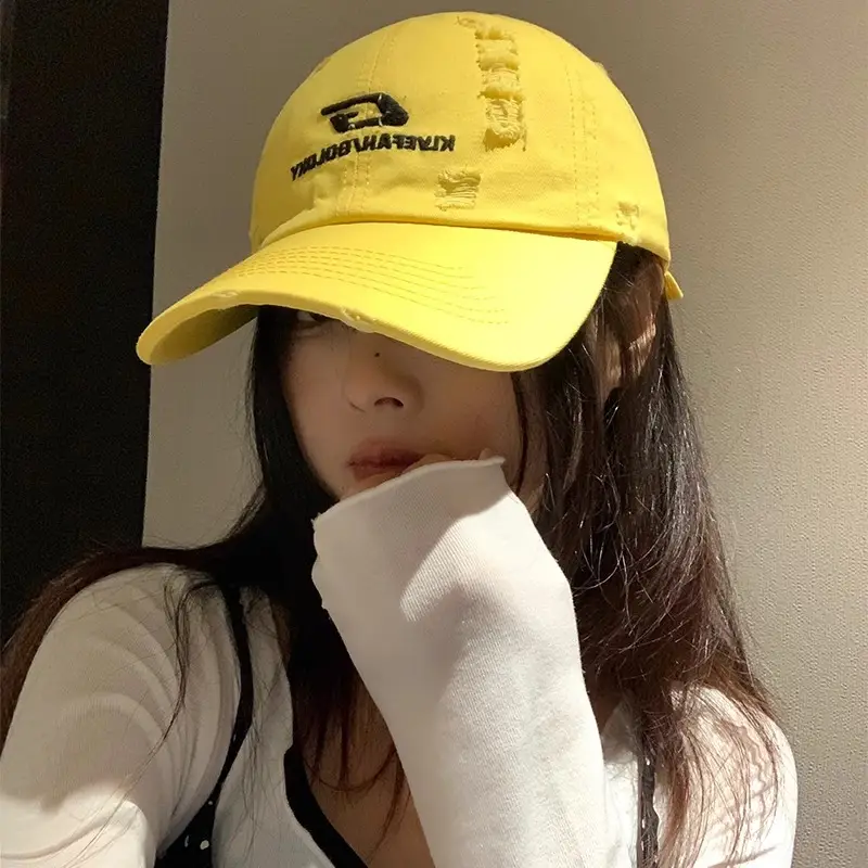 American Hip Hop Cap Women Summer 2024 Red Yellow Beige - Image 9
