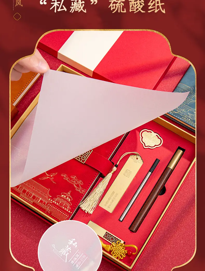 A5 National Trend Notebook Gift Box Set with High Appearance and Creative Chinese Style Forbidden City Notepad with Printable Logo and Cultural Creation — feature 4