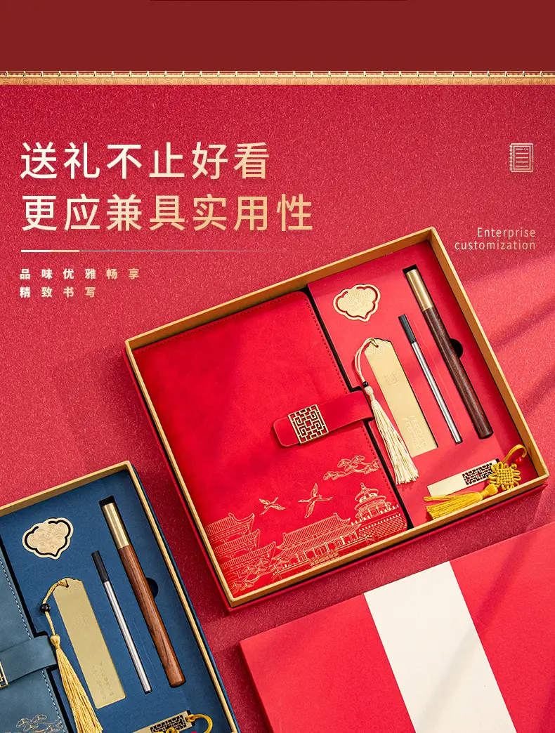 A5 National Trend Notebook Gift Box Set with High Appearance and Creative Chinese Style Forbidden City Notepad with Printable Logo and Cultural Creation — feature 8