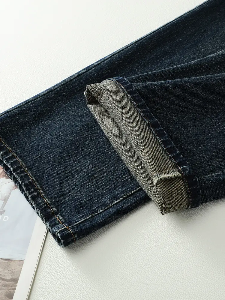 Dark Blue Wide Leg Pants Women's New High Waist Loose Slimming Straight Pants All-match Vintage Women's Casual Pants