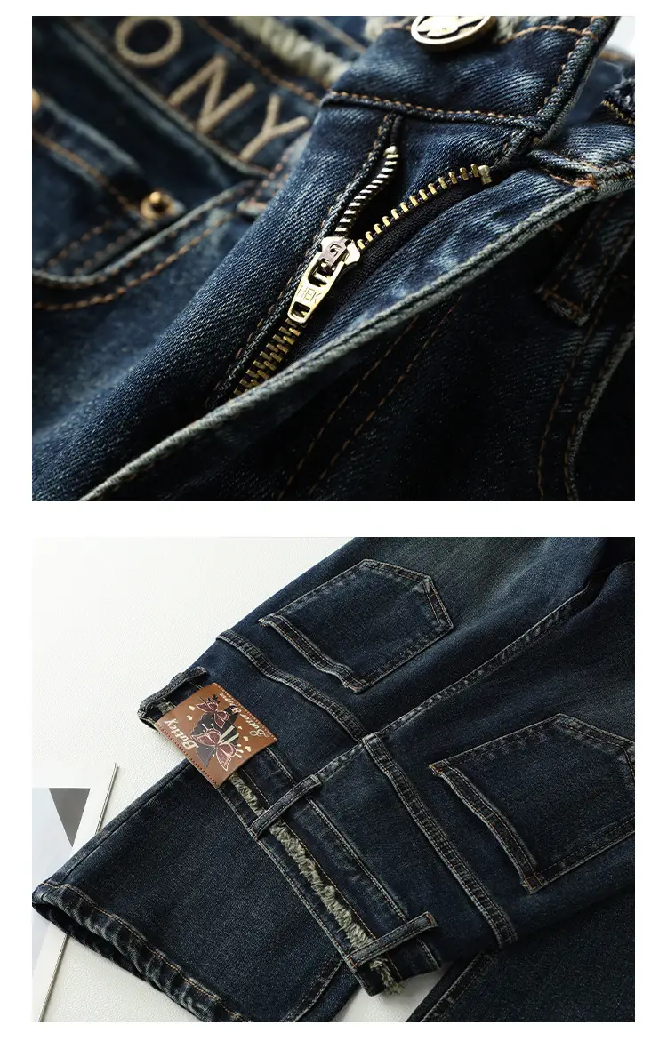 Dark Blue Micro La Jeans Women High Waist Slim Fit — feature 11