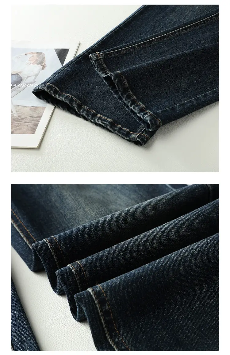 Dark Blue Micro La Jeans Women High Waist Slim Fit — feature 12