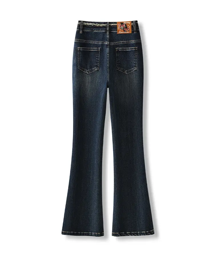 Dark Blue Micro La Jeans Women High Waist Slim Fit — feature 9
