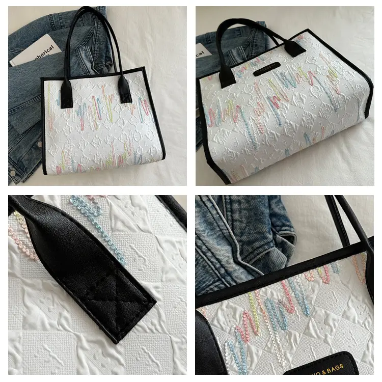 Women's Large Capacity Canvas Tote Bag Brown — feature 19