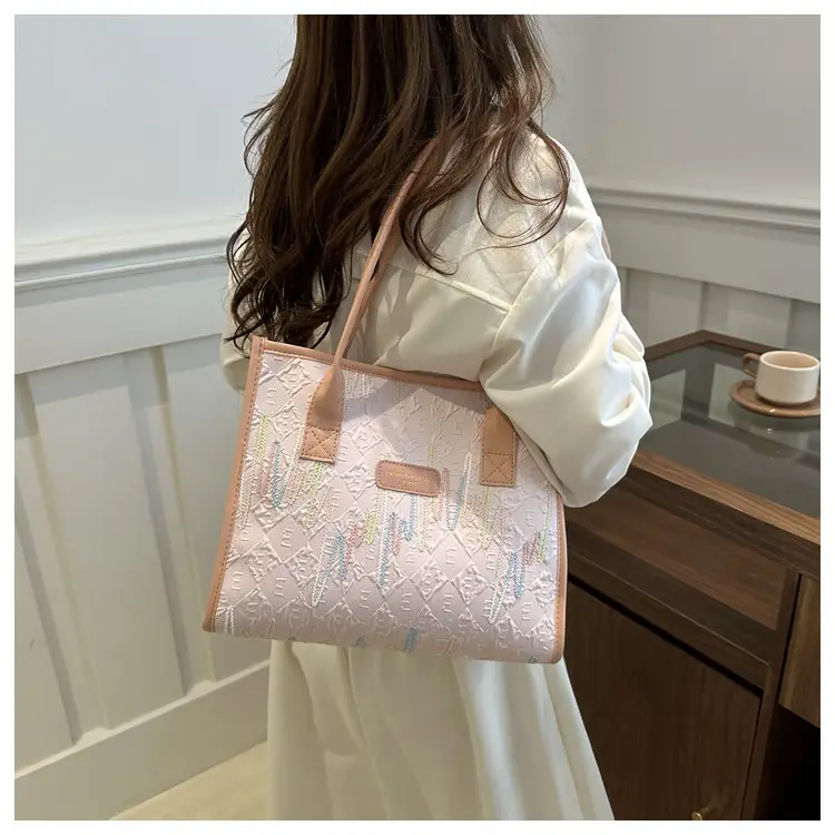 Women's Large Capacity Canvas Tote Bag Brown — feature 7