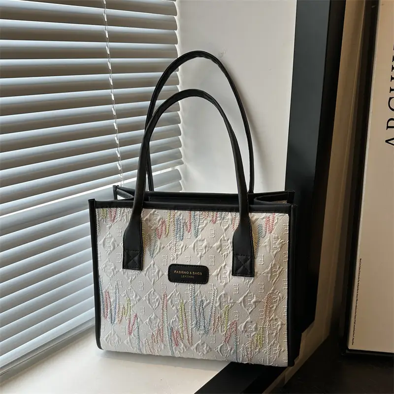Women's Large Capacity Canvas Tote Bag Brown - Image 2