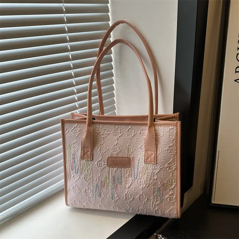 Women's Large Capacity Canvas Tote Bag Brown - Image 3