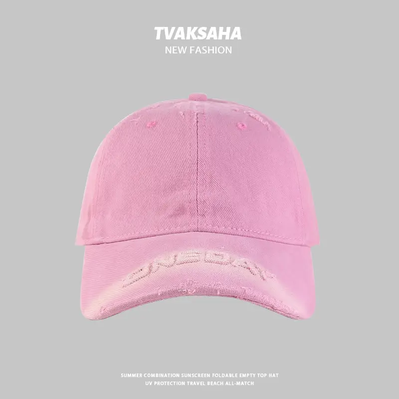 Women Pink Baseball Cap with Rhole Brim — feature 7
