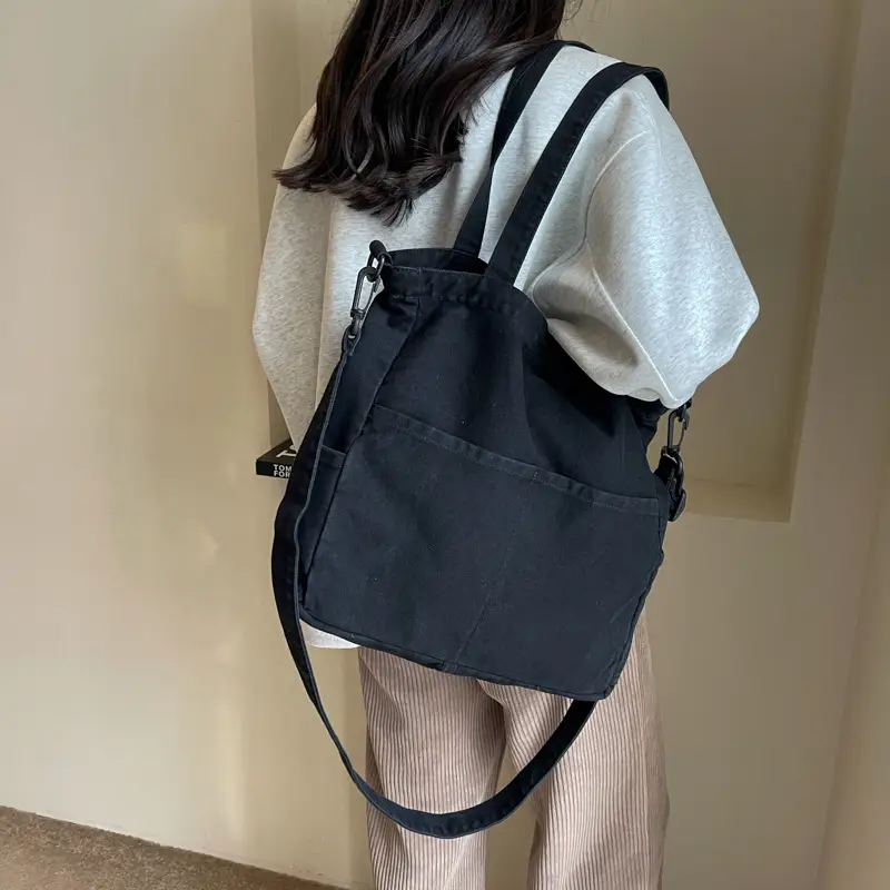 Blue Japanese Denim Crossbody Bag for Men Women - Image 5
