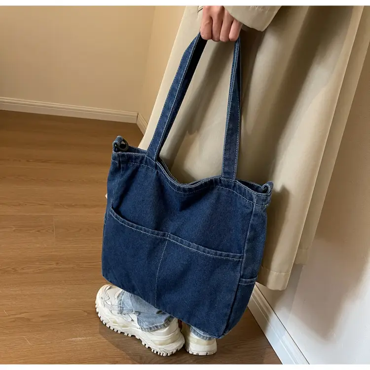 Blue Japanese Denim Crossbody Bag for Men Women — feature 27