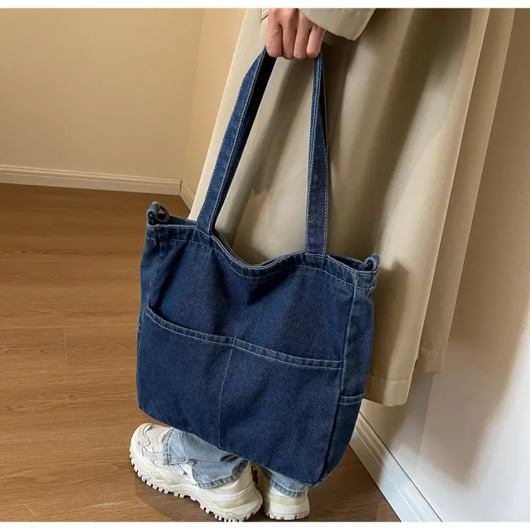 Blue Japanese Denim Crossbody Bag for Men Women — feature 28