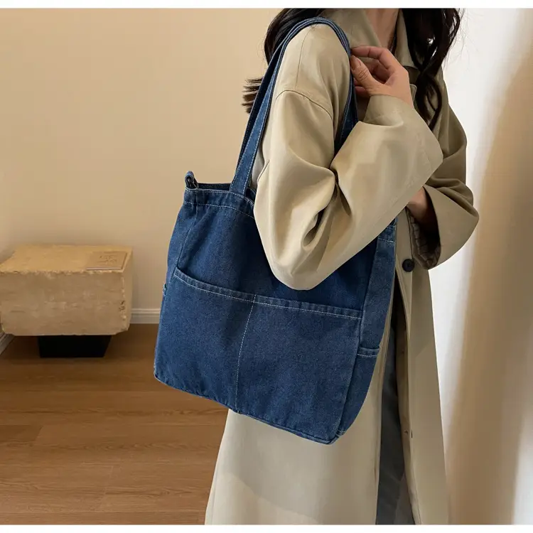 Blue Japanese Denim Crossbody Bag for Men Women — feature 31