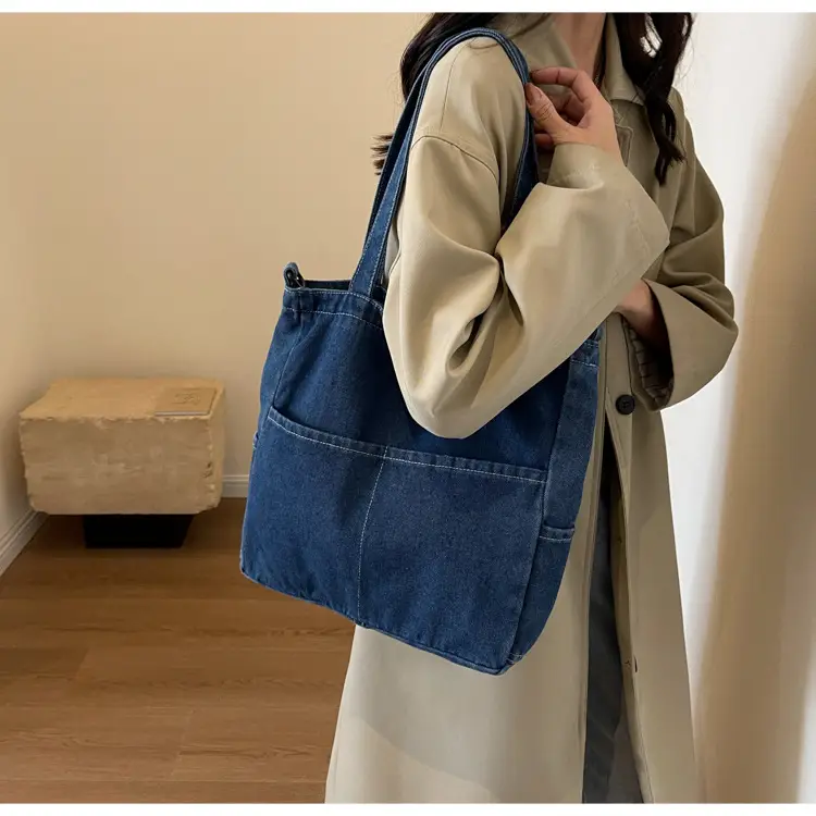 Blue Japanese Denim Crossbody Bag for Men Women — feature 32