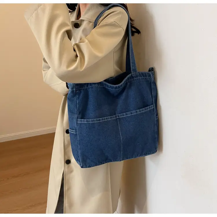 Blue Japanese Denim Crossbody Bag for Men Women — feature 33