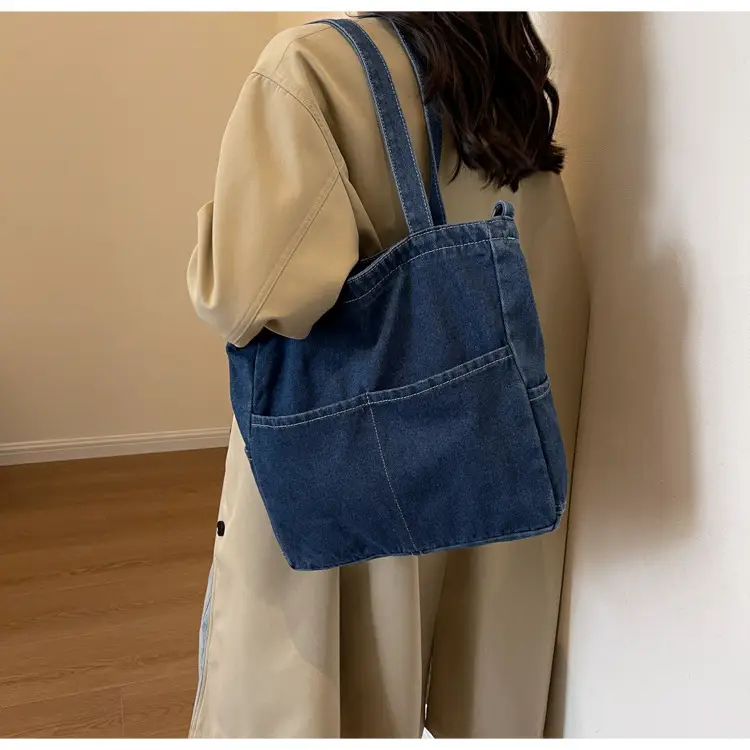 Blue Japanese Denim Crossbody Bag for Men Women — feature 34