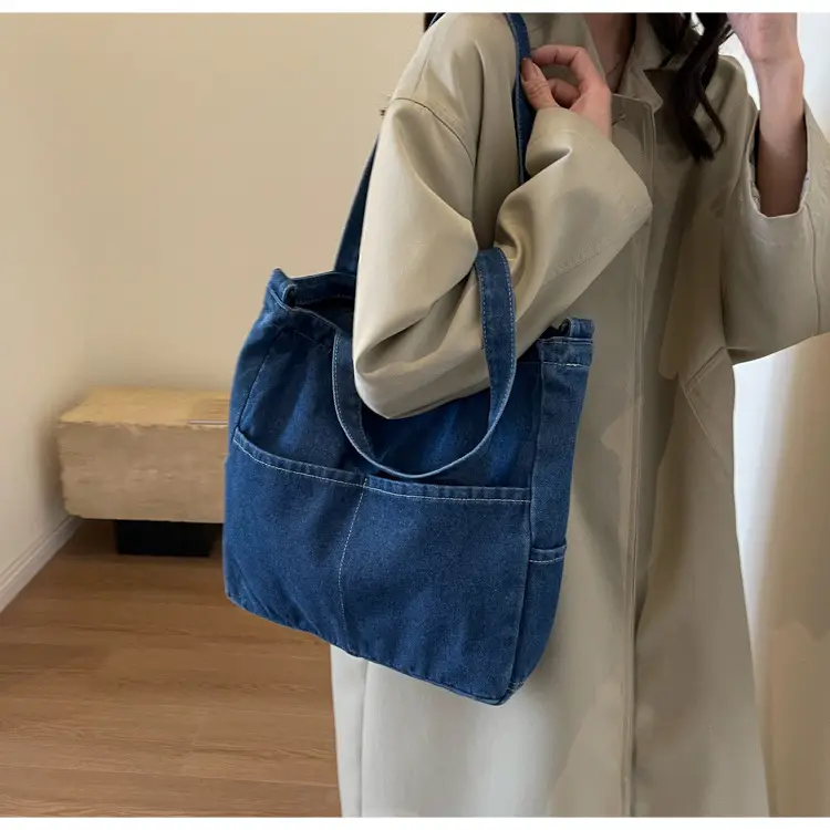 Blue Japanese Denim Crossbody Bag for Men Women — feature 37