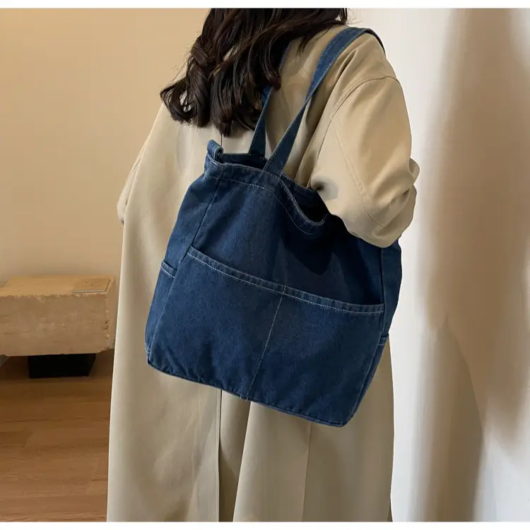 Blue Japanese Denim Crossbody Bag for Men Women — feature 38