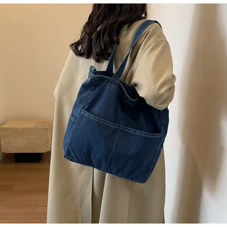 Blue Japanese Denim Crossbody Bag for Men Women — feature 39