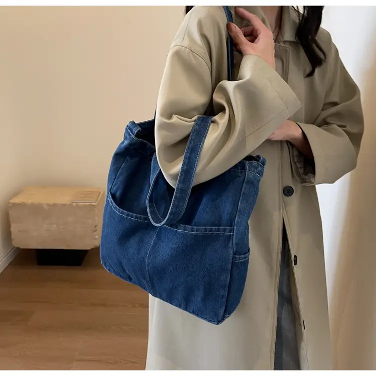 Blue Japanese Denim Crossbody Bag for Men Women — feature 41