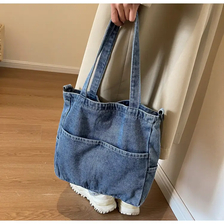 Blue Japanese Denim Crossbody Bag for Men Women — feature 47