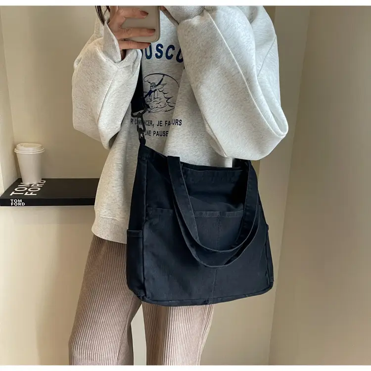 Blue Japanese Denim Crossbody Bag for Men Women — feature 53