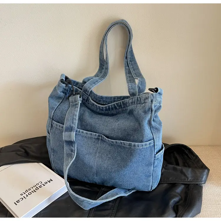 Blue Japanese Denim Crossbody Bag for Men Women — feature 63