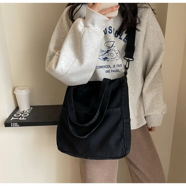 Blue Japanese Denim Crossbody Bag for Men Women — feature 71