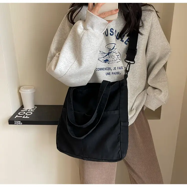 Blue Japanese Denim Crossbody Bag for Men Women — feature 72