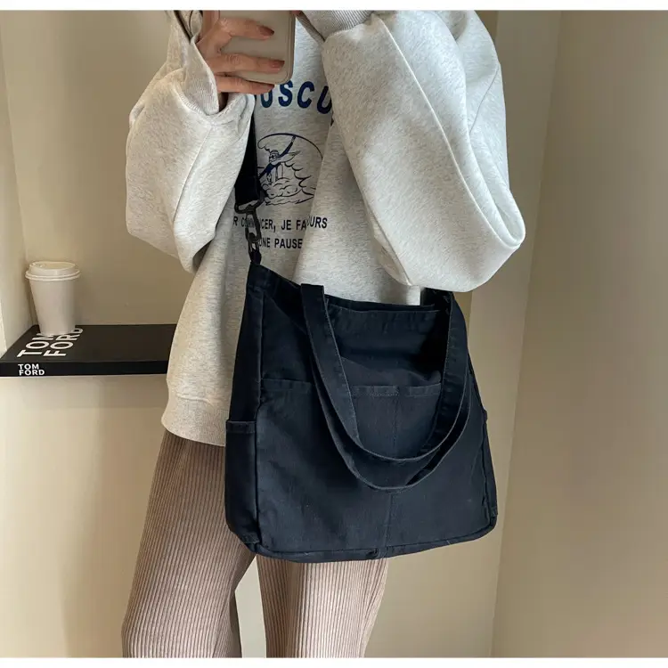 Blue Japanese Denim Crossbody Bag for Men Women — feature 73