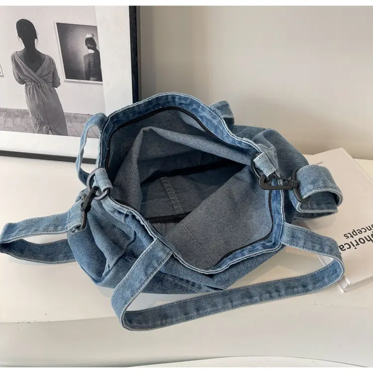 Blue Japanese Denim Crossbody Bag for Men Women — feature 87