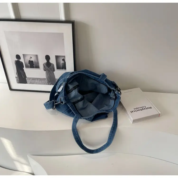 Blue Japanese Denim Crossbody Bag for Men Women — feature 89