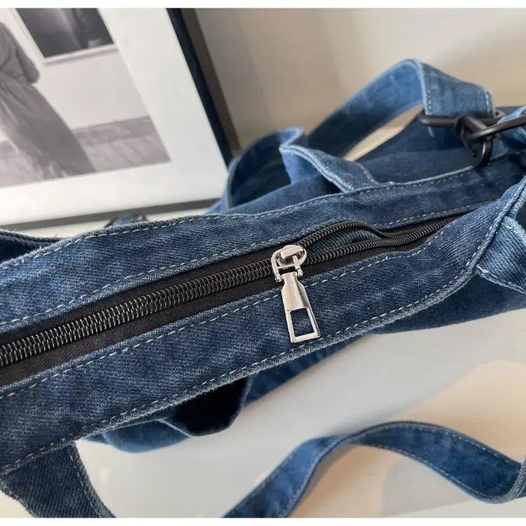 Blue Japanese Denim Crossbody Bag for Men Women — feature 91