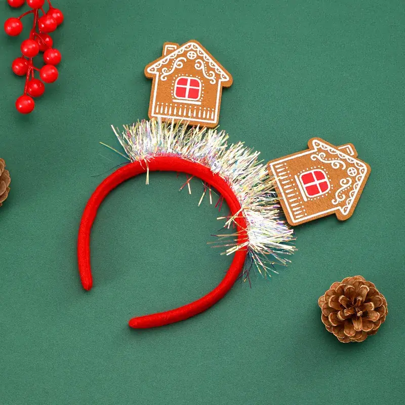 Christmas Ginger Cookie Headband Red Party Dress Up - Image 3