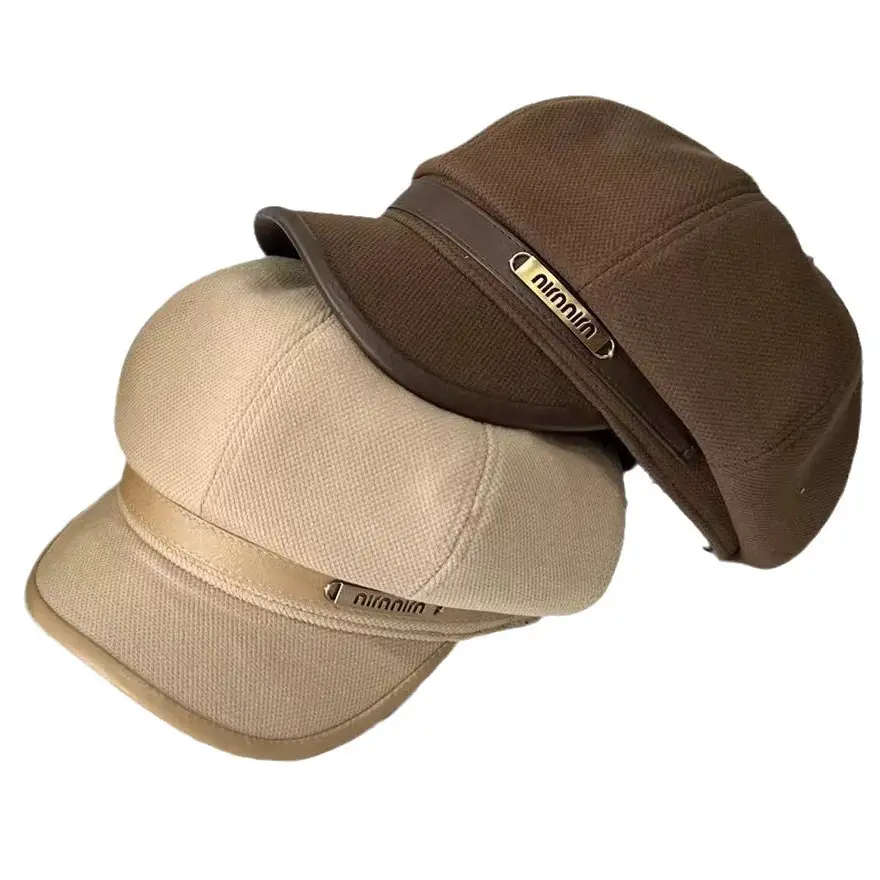 Men's White Duck Tissue Cap with Octagonal Brim