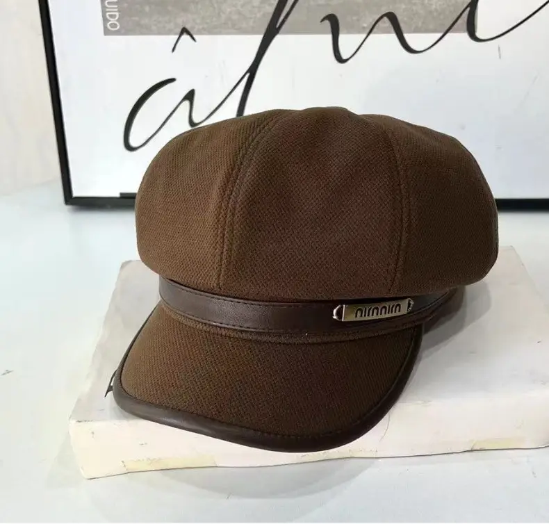 Men's White Duck Tissue Cap with Octagonal Brim — feature 10