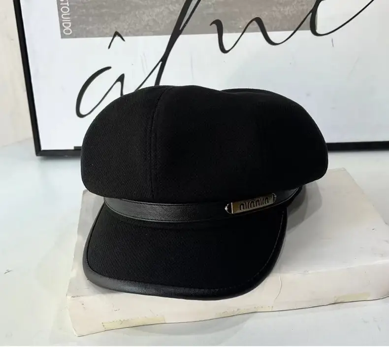 Men's White Duck Tissue Cap with Octagonal Brim — feature 11