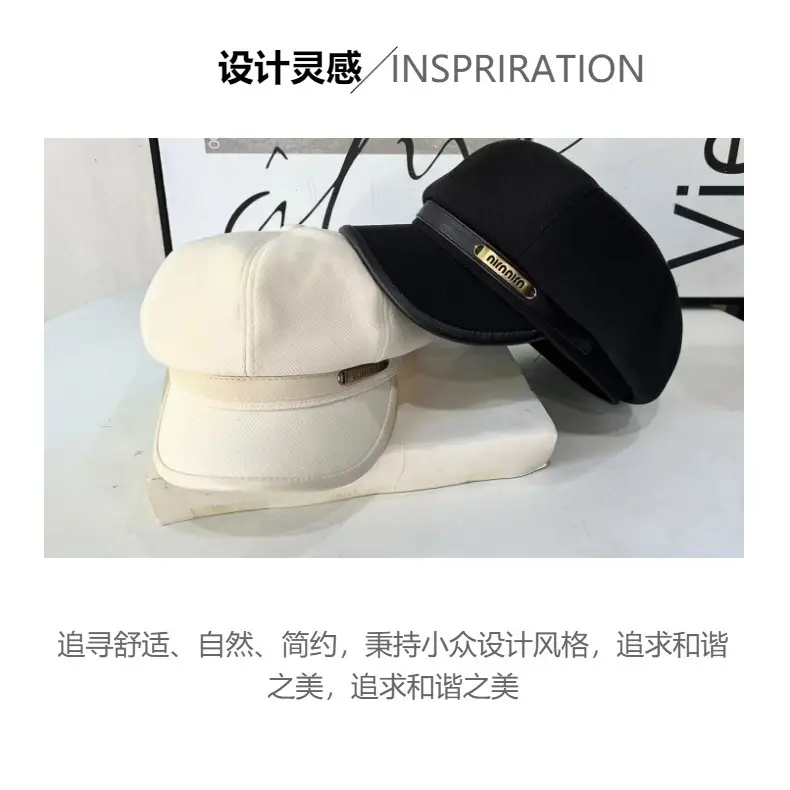 Men's White Duck Tissue Cap with Octagonal Brim — feature 6