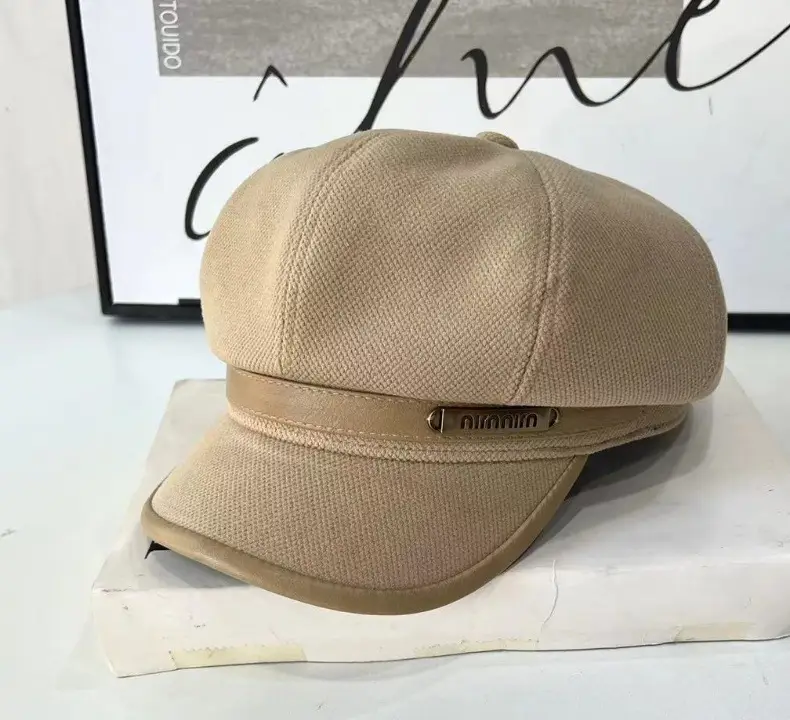 Men's White Duck Tissue Cap with Octagonal Brim — feature 8