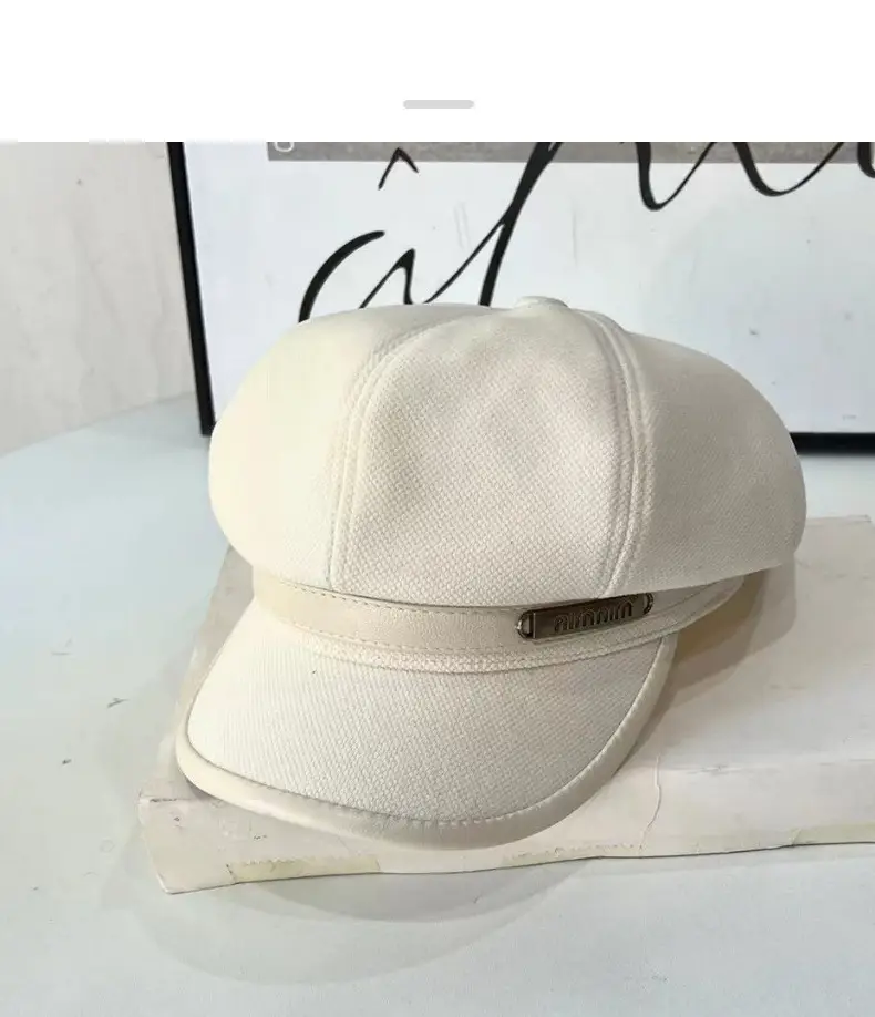 Men's White Duck Tissue Cap with Octagonal Brim — feature 9
