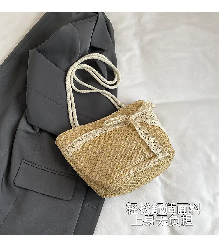 Summer Straw Woven Bow Scarf Bag for Women — feature 11