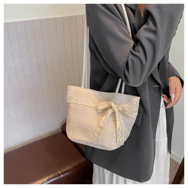 Summer Straw Woven Bow Scarf Bag for Women — feature 16