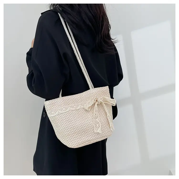Summer Straw Woven Bow Scarf Bag for Women — feature 18