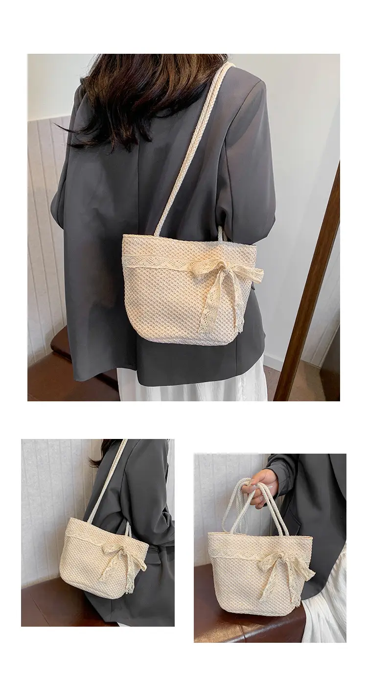 Summer Straw Woven Bow Scarf Bag for Women — feature 19